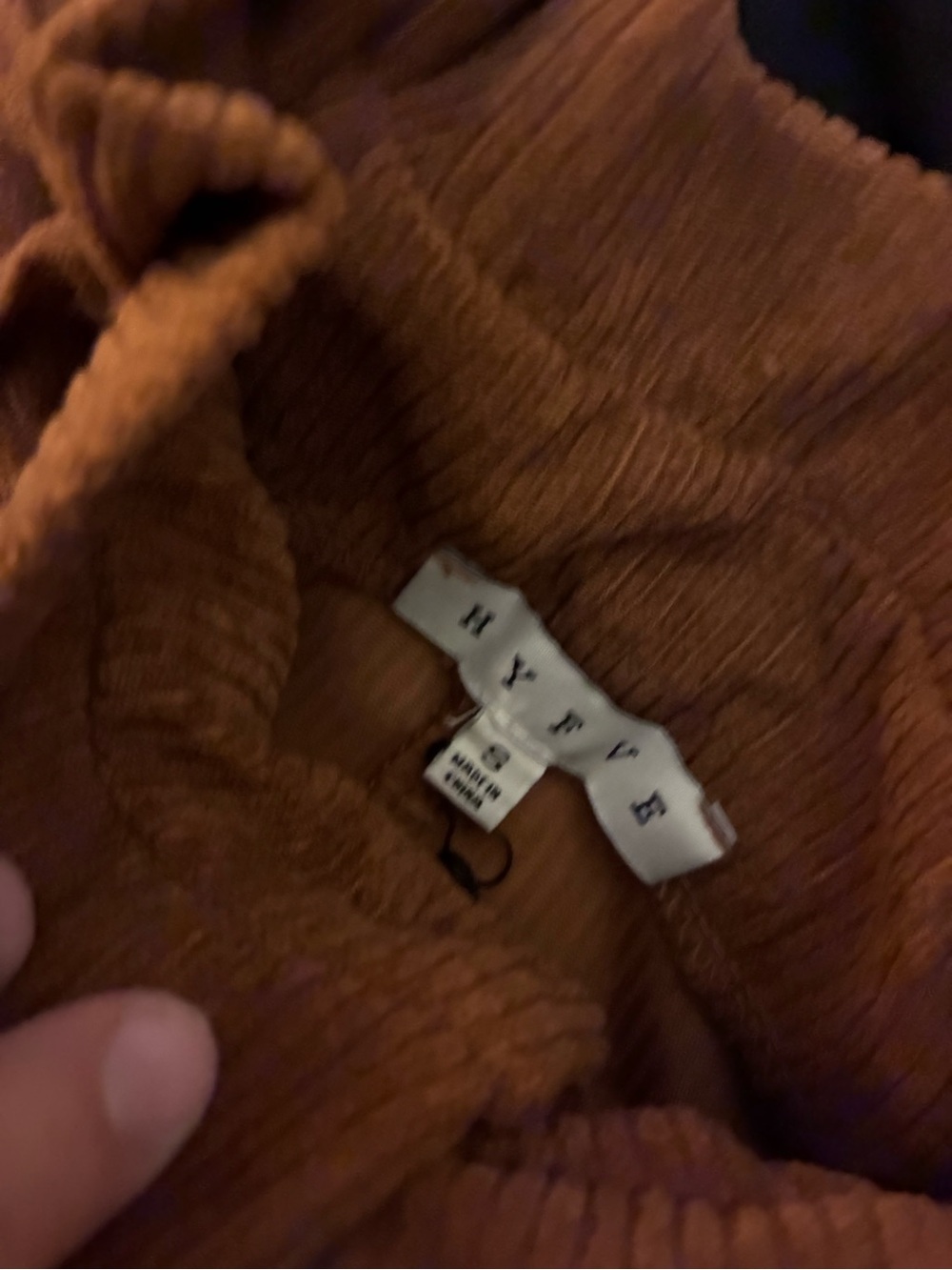 Hype High-Waist Brown Corduroy Paperbag Shorts - Picture 3 of 3